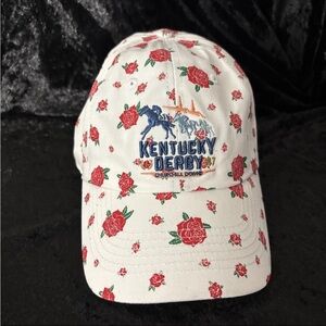 Kentucky Derby Floral Women's Hat - White and Red